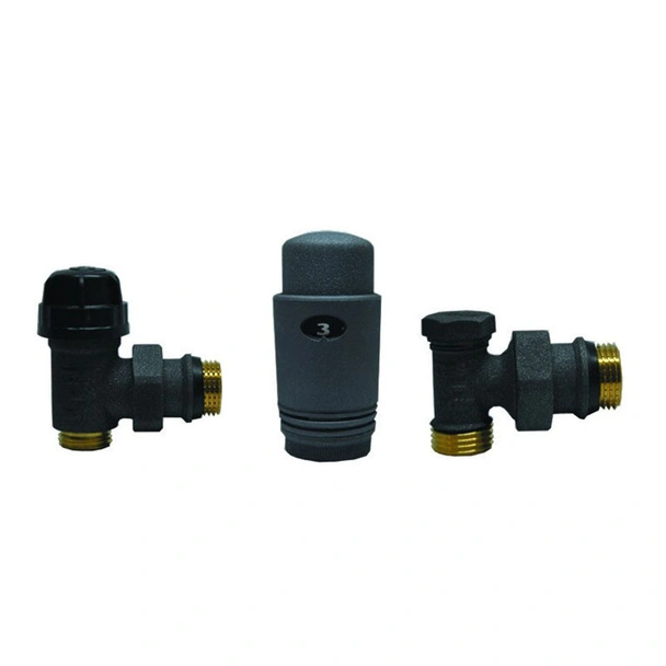 Радиаторен ъглов сет Cayman-5 Black THS THERMOSTYLE