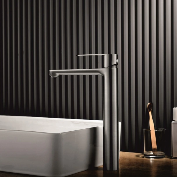 Висок стоящ смесител за мивка Венеция Gun Gray INTER CERAMIC - Image 2