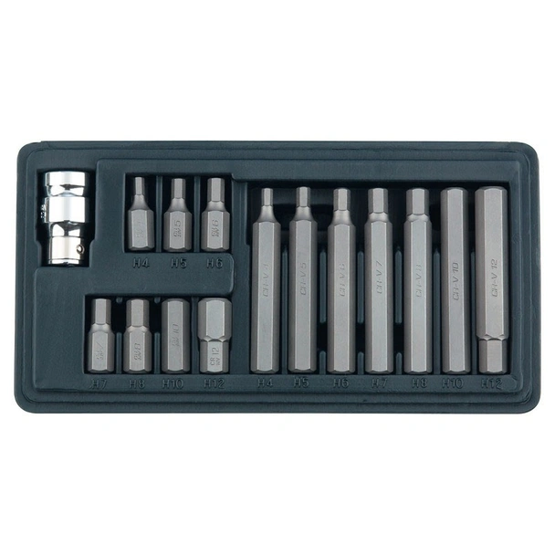 Комплект битове HEX шестостенна опашка 1/2" 10 мм 15 бр. STELS