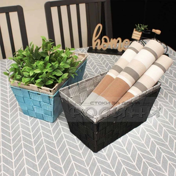 Правоъгълен плетен панер за съхранение - Image 4