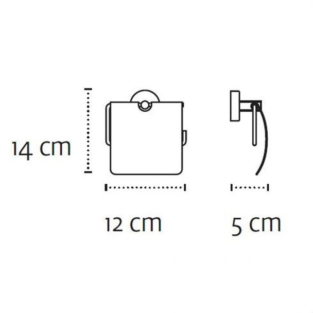 Поставка за тоалетна хартия с капак Moderno черен мат KAPITAN - Image 3
