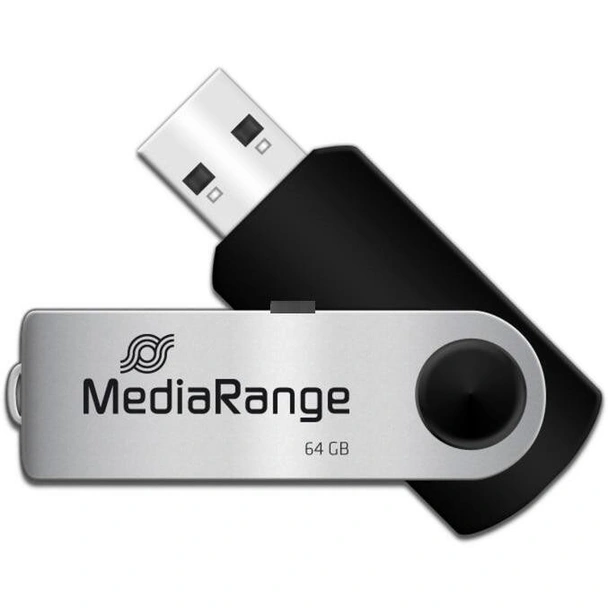 Флаш памет USB 2.0 64 GB черно/сребристо MediaRange - Image 2