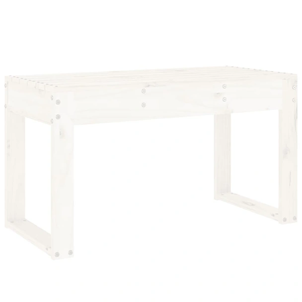 Градинска пейка, бяла, 80x38x45 см, борово дърво масив - VL825087 - Image 5