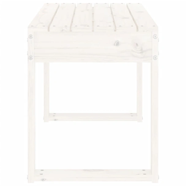 Градинска пейка, бяла, 80x38x45 см, борово дърво масив - VL825087 - Image 4