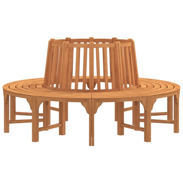 Кръгла пейка за около дърво, Ø208 см, масивно евкалиптово дърво - VL3154103 - Image 4