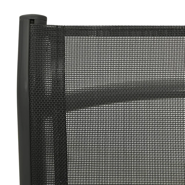 Накланящи се градински столове, 2 бр., textilene и алуминий, черни - Image 8