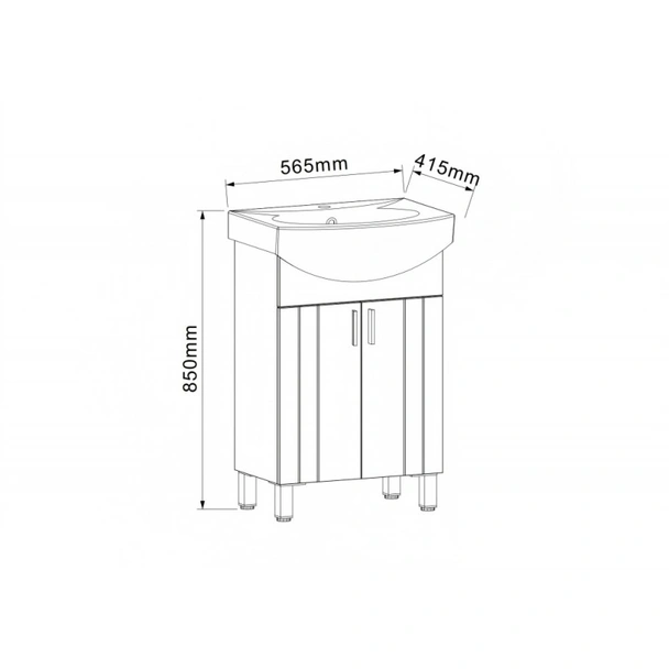 Шкаф за баня с мивка Лего ICC 4255 INTER CERAMIC - Image 3
