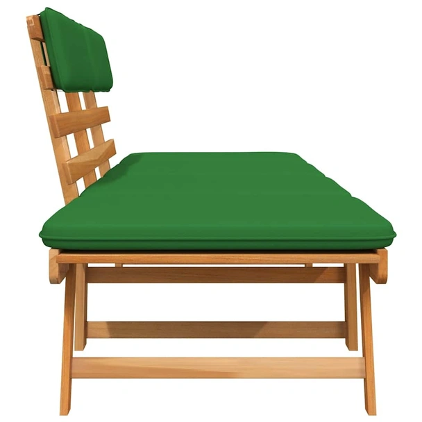 Градинска пейка с възглавници 2-в-1, 190 см, акация масив - VL312121 - Image 8