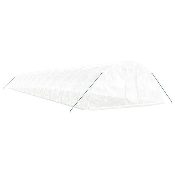 Оранжерия със стоманена рамка бяла 120 м² 24x5x2,3 м - Image 2