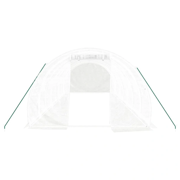 Оранжерия със стоманена рамка бяла 24 м² 8x3x2 м - Image 3