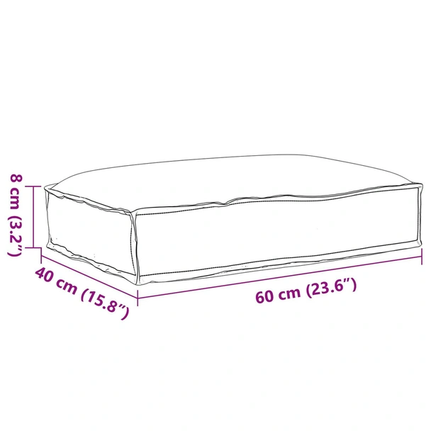 Възглавница за палета за сядане Бежова 60x40x8 см Oxford Fabric - Image 6