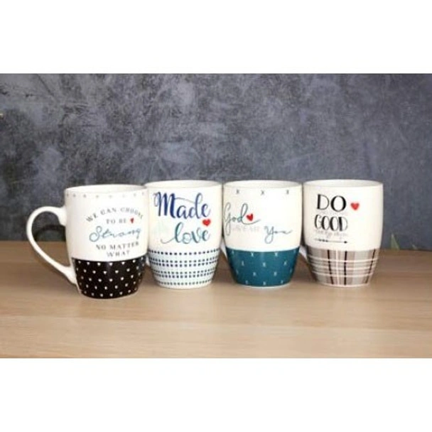 Комплект порцеланови чаши с послания 4 бр. - Image 3