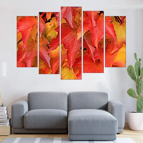 Лозови есенни листа - картина пано за стена - Image 3