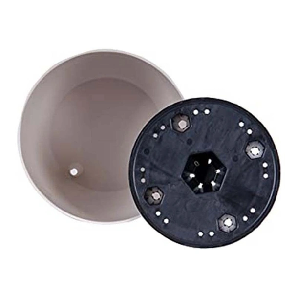 Саксия с дренаж 14x12.5x9 см 1.9 л мръснобяла SERINOVA - Image 3