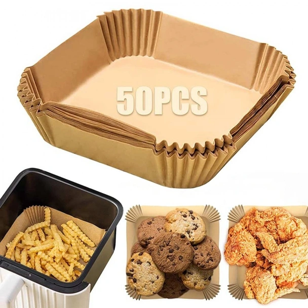 Хартиени незалепващи тавички за Еър Фрайър 20x20 см 50 бр. - Image 4