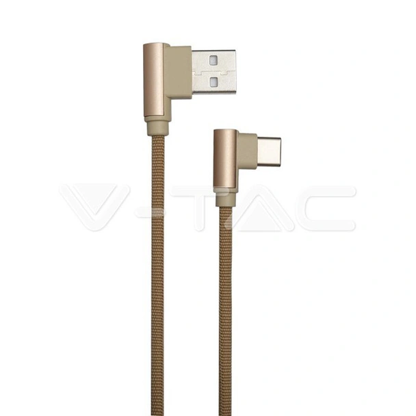 Кабел USB 2.0 / Micro USB 1м златист- V-TAC - Image 2