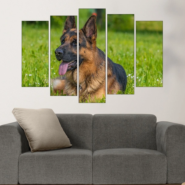 Немска овчарка на ливадата - картина пано за стена - Image 3