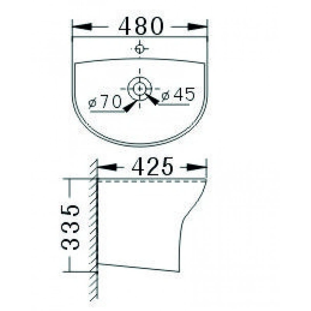 Порцеланов умивалник icc 4825 - Image 2