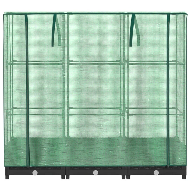 Повдигната леха с покривало, 120x40x123 см - Черен сандък - Image 4