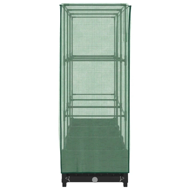 Повдигната леха с покривало, 120x40x123 см - Черен сандък - Image 5