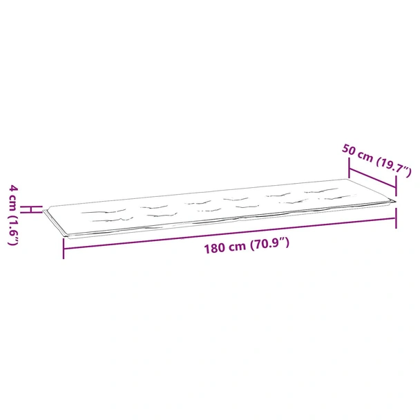 Възглавница за градинска пейка Якобински модел 200x50x4 см Оксфордска материя - VL361198 - Image 6