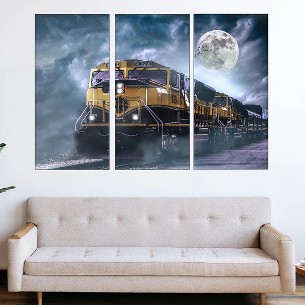 Влак и луна - картина пано за стена - Image 2
