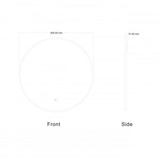 Огледало за баня с LED осветление 80 см Лейла INTER CERAMIC - Image 2