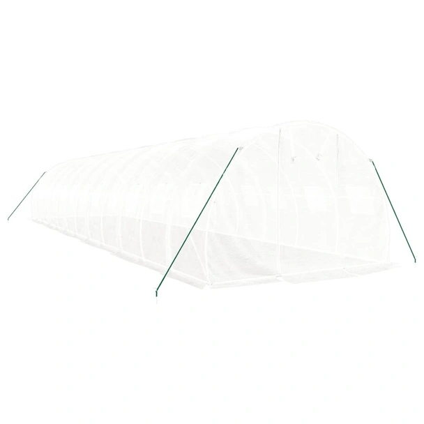 Оранжерия със стоманена рамка бяла 36 м² 12x3x2 м - Image 2