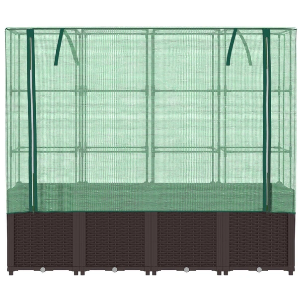 Повдигната леха с покривало 160x40x153 см  - ратанов сандък - Image 4