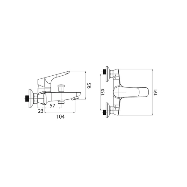 Стенен смесител за вана/душ стенен Capri FORMA VITA - Image 2