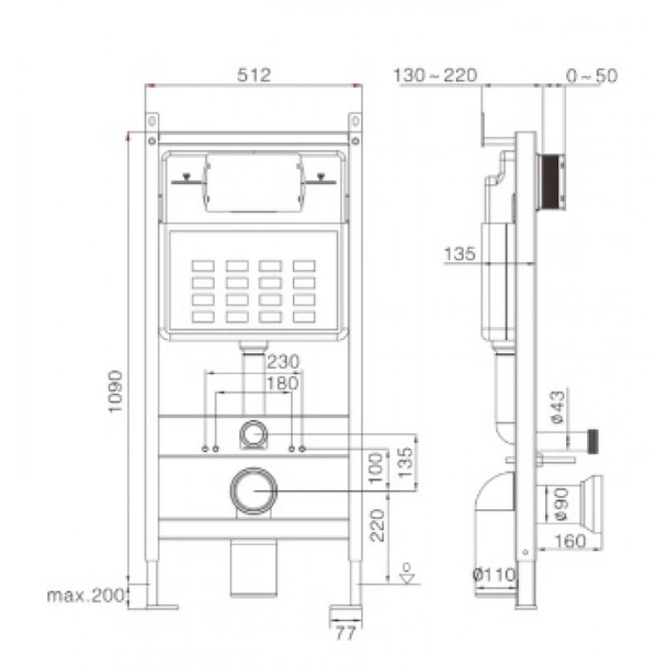 Комплект структура за вграждане стенна с тоалетна чиния INTER CERAMIC - Image 6