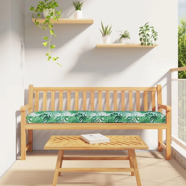 Пад за палет за пейка с листен мотив 200x40x8 см от оксфордска плат - VL42001686 - Image 2