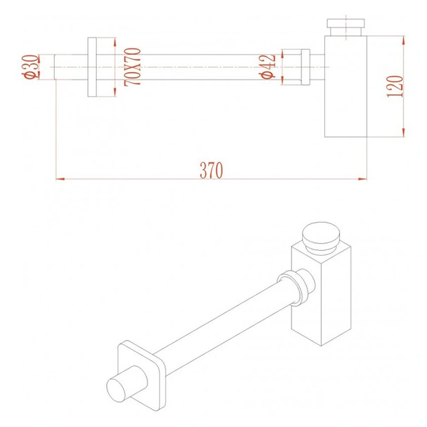 Сифон за мивка IC A 5999 C хром INTER CERAMIC - Image 2