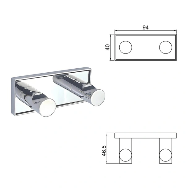 Двойна закачалка за баня Modena Chrome INTER CERAMIC - Image 3