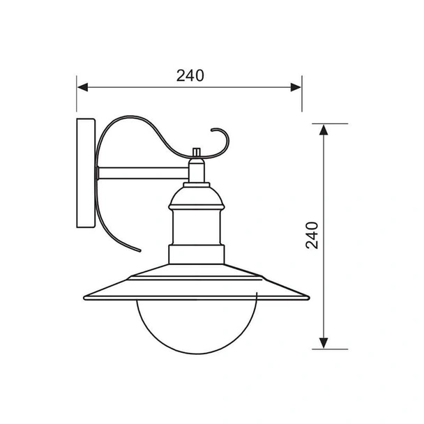 Фенер с горен носач Riviera античен месинг IP44 VIVALUX - Image 2