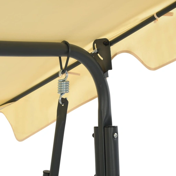 Градинска люлка, кремавобяла, 170x110x153 см - Image 5