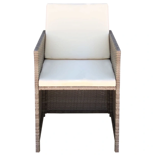 Градински столове с възглавници, 2 бр., полиратан, бежови - Image 3