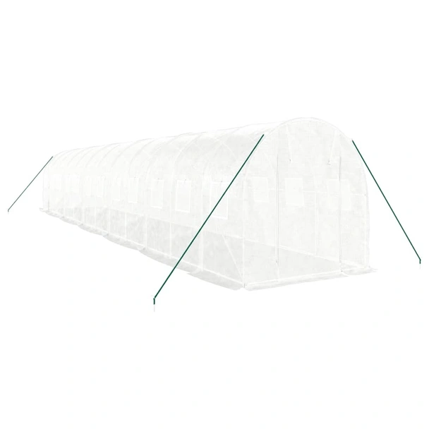 Оранжерия със стоманена рамка бяла 24 м² 12x2x2 м - Image 2