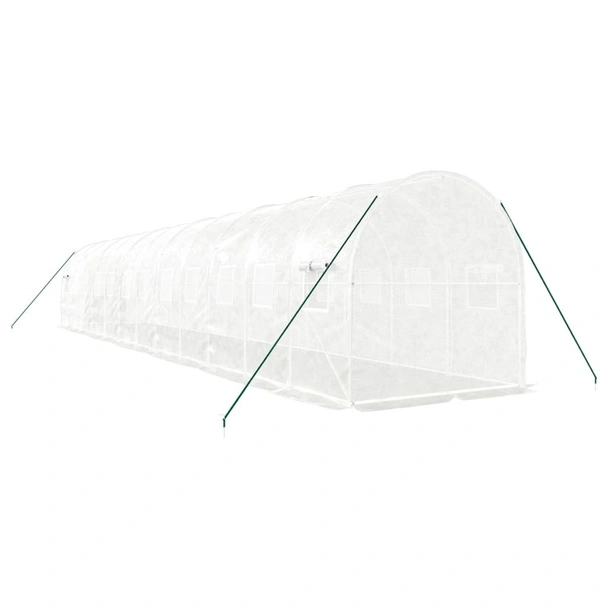 Оранжерия със стоманена рамка бяла 24 м² 12x2x2 м - Image 5