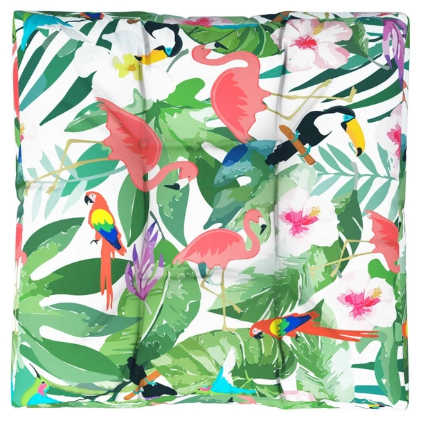 Палетна възглавница, многоцветна, 80x80x12 см, текстил - Image 2