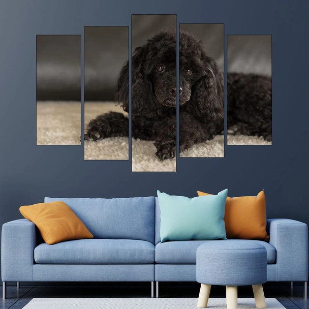 Портрет на черен пудел - картина пано за стена - Image 3