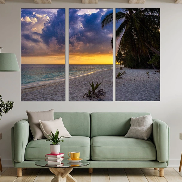 Самотен плаж в тропиците - картина пано за стена - Image 2