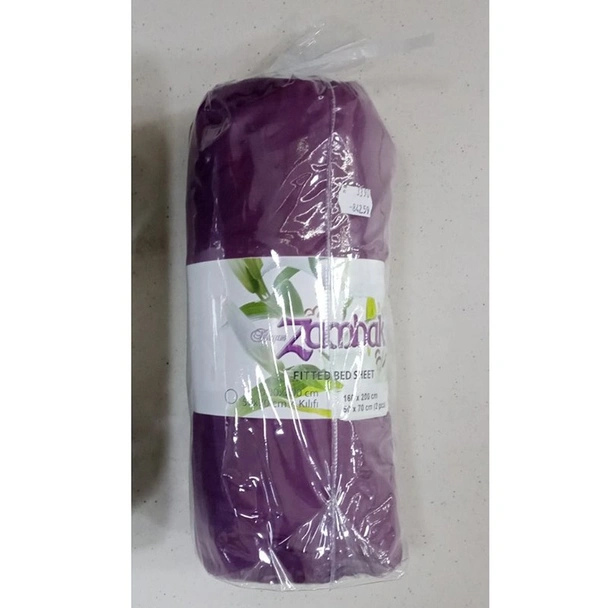 Чаршаф с ластик 160x200 см + две калъфки Cylinder Bordeaux ZAMBAK - Image 2