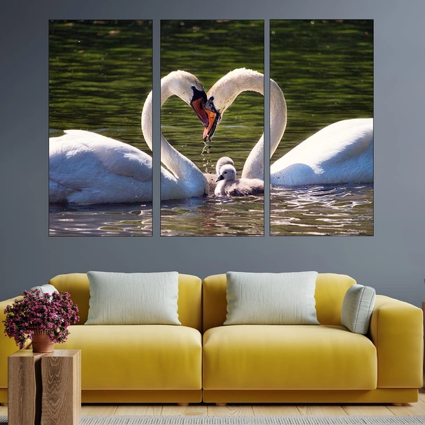 Лебедово семейство - картина пано за стена - Image 2