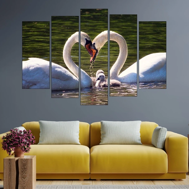 Лебедово семейство - картина пано за стена - Image 3