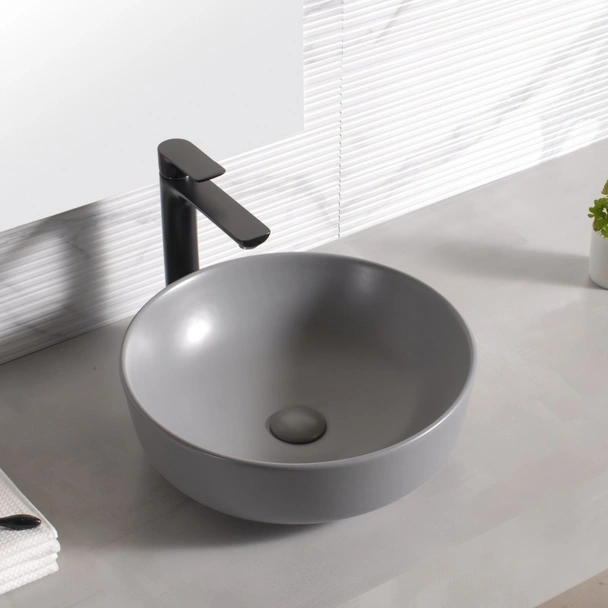 Мивка за баня Далия 42х42х13см сив мат INTER CERAMIC