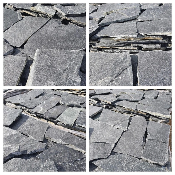 Настилка от едри плочи от Синьо-зелен гнайс 1.5-2.5 см - Image 3