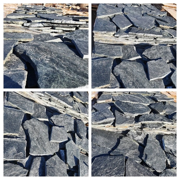 Настилка от едри плочи от Синьо-зелен гнайс 1.5-2.5 см - Image 6