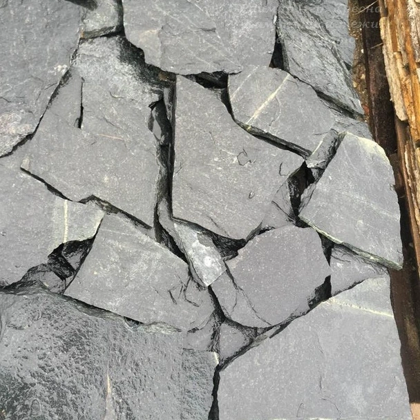 Настилка от едри плочи от Синьо-зелен гнайс 1.5-2.5 см - Image 5