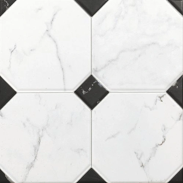 Подова плочка Betera Jet Blanco 33.3×33.3 - бял, черен- El Molino